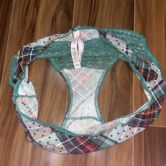 Large Victoria’s Secret lace back Hiphugger plaid panty - Picture 3 of 6